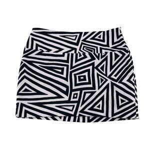 Express Design Studio Black & White Geometric Print Short Skirt Size 2